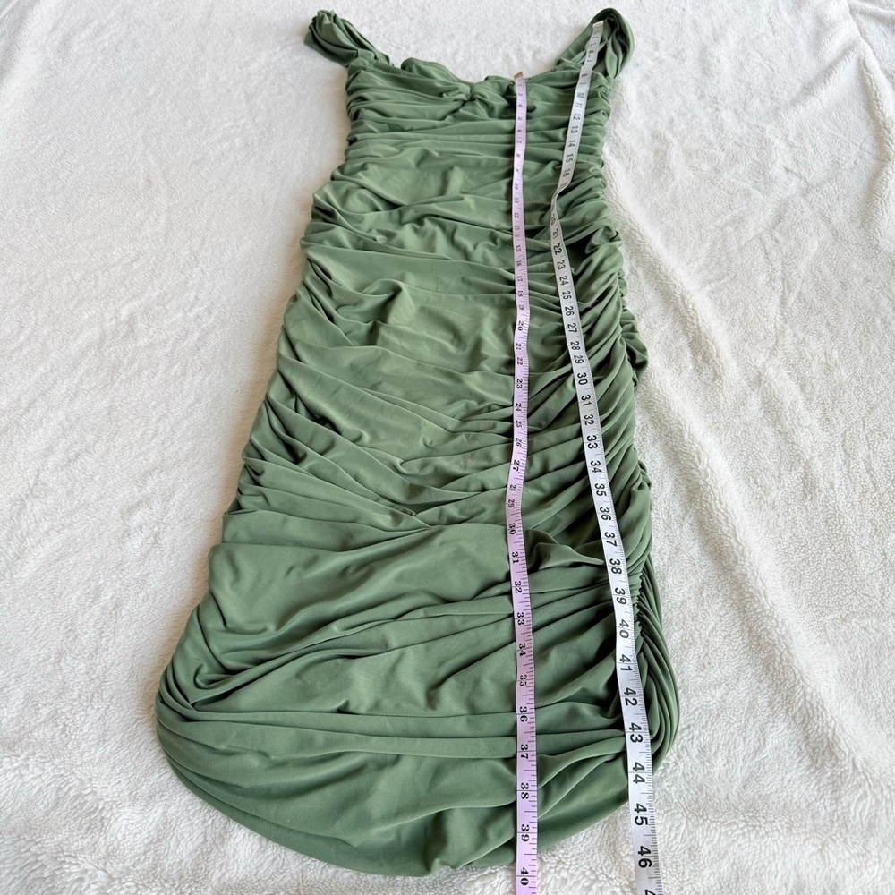 Norma Kamali Walter Green Draped Sleeveless Midi Dress L - Picture 4 of 10